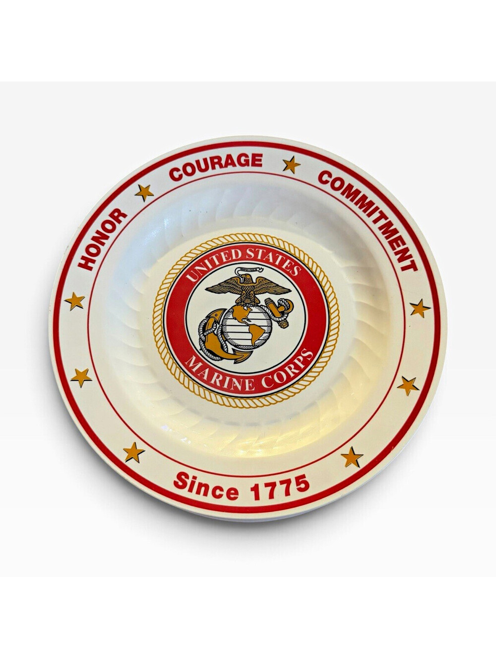 Lot of 24 USMC Marine Corps Plastic Plates Honor Courage